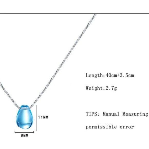 NEW 925 Sterling Silver Crystal Waterdrop Necklace - Picture 8 of 8